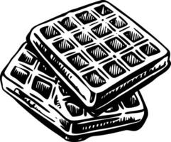 A vintage style illustration of waffles vector