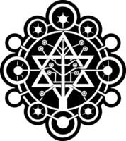Glyph style icon showing sefirot tree of life vector