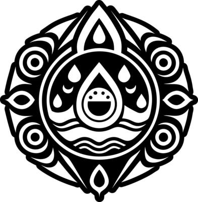 A glyph style icon of water symbol