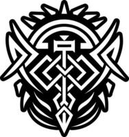 A filled style icon of strength rune symbol vector