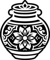 An icon depicting manna jar in glyph style vector