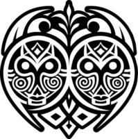 A filled style icon of sacred twins symbol vector
