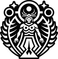 A glyph style icon of cave hieroglyph symbol vector