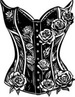 A sketchy style illustration of corset in vintage style vector