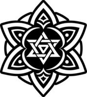 Solid style icon showing jewish star vector