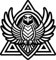 An eagle with wings and a triangle on a white background vector