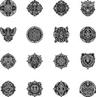A solid style icon of divine sunburst symbol vector