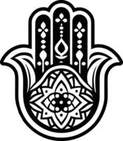 A filled style icon showing hamsa hand charm vector