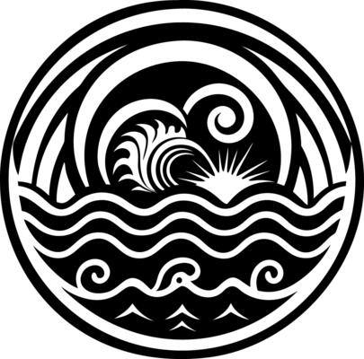 A glyph style icon of water waves symbol