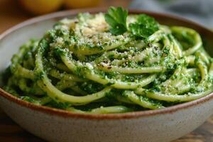 Creamy Alfredo Tree Branch Pasta Bowl Inviting and Flavorful photo