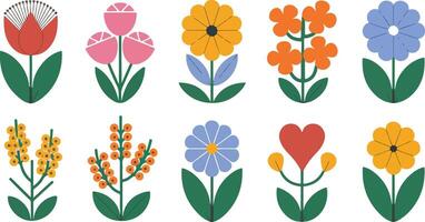 soft flower bloom scene with colorful floral patterns vector