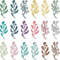 whimsical flower drawing with color splash vector