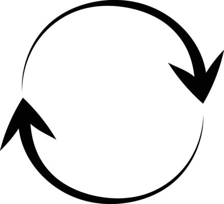 Circle Arrow Sign Silhouette Design On White Background