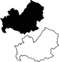 Map of Molise Silhouette Flat and Outline Design vector