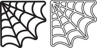 Corner Spiderweb Silhouette Flat And Outline Design vector