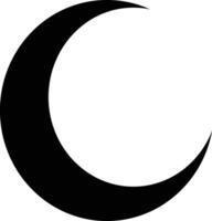 Crescent Moon Silhouette Design On White Background vector