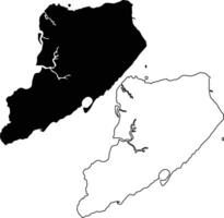 Map of Staten Island NY USA Silhouette Flat and Outline Design vector