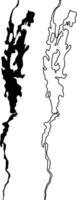 Map of Lake Champlain New York Silhouette Flat And Outline Design vector