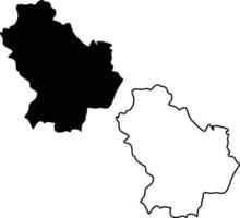 Map of Basilicata Silhouette Flat and Outline Design vector