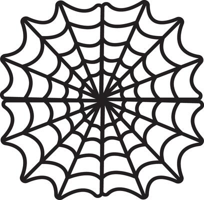Spiderweb Silhouette Design On White Background
