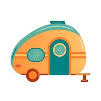 camper van is depicted in this illustration, showcasing its sleek design and functional features. for adventure seekers, it embodies the spirit of road trips and exploring the great outdoors. vector