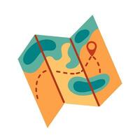 A detailed map illustrating diverse terrains and landmarks. Perfect for travel planning and exploration, this design features vibrant colors and clear icons for easy navigation and orientation. vector