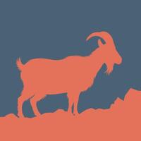 Stylized goat outline on a simple backdrop vector