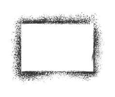 Grunge black rectangular frame with splatter effect vector