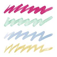 Abstract watercolor zigzag lines in vibrant colors vector
