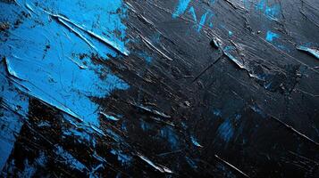Abstract blue and black paint texture background photo