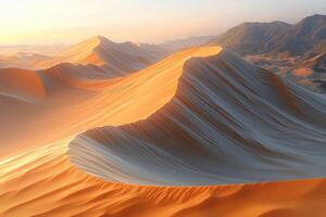 The desert landscape is shown in this 3d rendering photo
