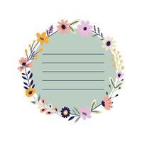 decorative floral frame with place for text, suitable for notes flat style vector