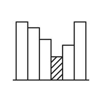 Bar Chart Line Icon. Data Analysis, Business Growth, And Statistical Representation Outline Symbol. Financial Performance Tracking. Editable Stroke. Isolated Illustration vector