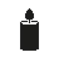 Pixel Art Candle Icon. Symbol of Light, Memory, and Warmth. Isolated Illustration vector