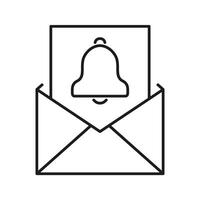 Email Notification Alert Line Icon. New Message And Communication Reminder Outline Symbol. Digital Communication And Inbox Management. Editable Stroke. Isolated Illustration vector