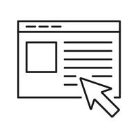 Webpage Interface With Cursor Line Icon. User Interaction, Navigation, And Online Browsing Outline Symbol. Digital Experience And Website Design. Editable Stroke. Isolated Illustration vector