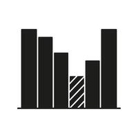 Bar Chart Solid Icon. Data Analysis, Statistics, And Business Growth Silhouette Symbol. Visual Representation Of Information And Trends. Isolated Illustration vector