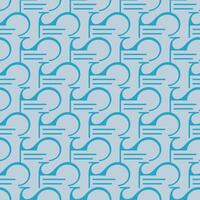 Modern seamless abstract pattern with stylized S and horizontal lines. Minimalist blue design on light background, perfect for branding, textiles, packaging, web backgrounds, and stationery. vector