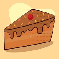 Chocolate cake slice icon. vector