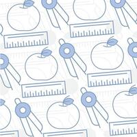Apple ruler and compass set. vector