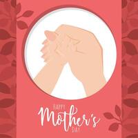 Hands in circle for mom. vector
