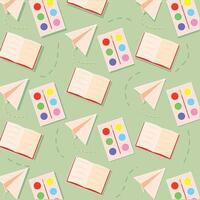 Paper plane and paint set. vector