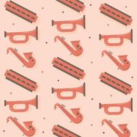Wind instruments pattern. vector