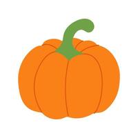 A cartoon pumpkin with a green stem. vector