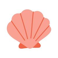 A pink shell with a white background. The shell is drawn in a cartoon style vector