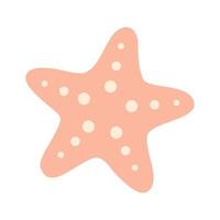 A pink star with white dots. It is a cute and simple design. The star is the main focus of the image and it is surrounded by a white background vector