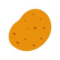 A cartoon drawing of a potato. The potato is orange and has a rough texture. The drawing is simple and playful, with a focus on the potato itself rather than any additional details vector