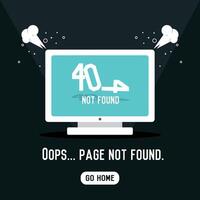Screen shows 404 failure. vector