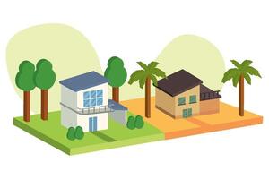 Split terrain home styles. vector