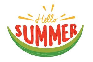 Hello summer watermelon text. vector
